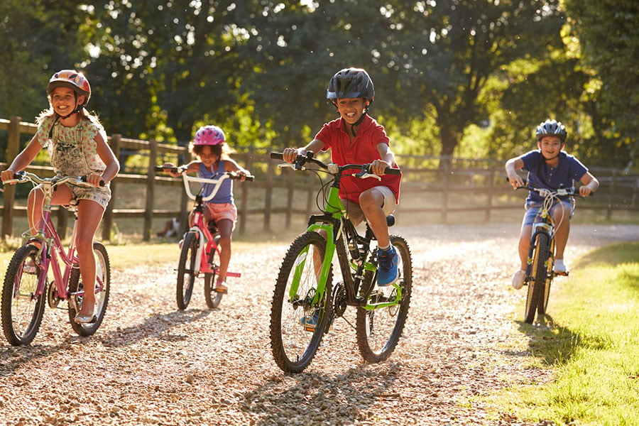 Kids riding bikes - Bike safety