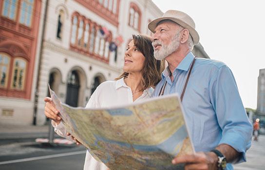 Traveling Couple with a map