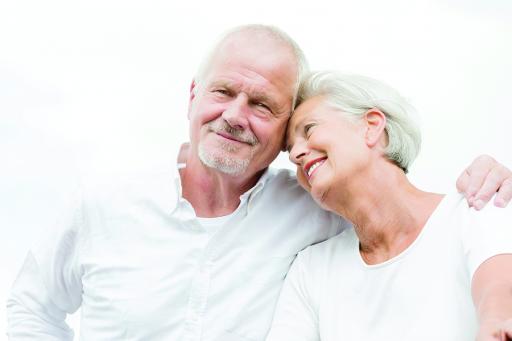 Mature couple with white background