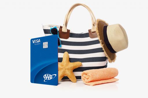 Travel bag with Visa Signature credit card